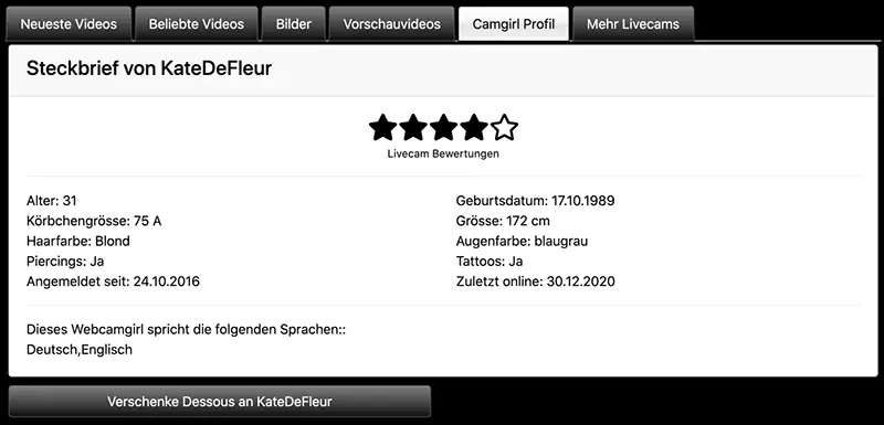 Steckbriefe auf Livestrip